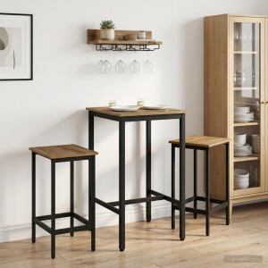 vidaXL Barkruk 2 st Artisanaal eiken 40 x 32 x 64 cm Bewerkt hout