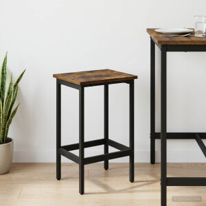 vidaXL Barkruk Gerookt eiken 40 x 32 x 74 cm Bewerkt hout