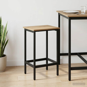 vidaXL Barkruk Artisanaal eiken 40 x 32 x 74 cm Bewerkt hout