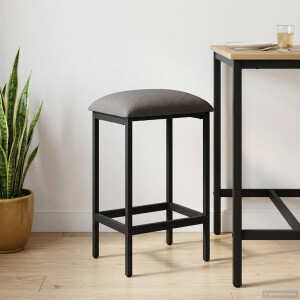 vidaXL Barkruk Lichtgrijs 40 x 32 x 64 cm Bewerkt hout