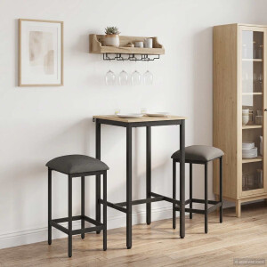 vidaXL Barkruk 2 st Lichtgrijs 40 x 32 x 64 cm Bewerkt hout