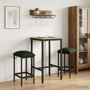 vidaXL Barkruk 2 st Donkergroen 40 x 32 x 64 cm Bewerkt hout