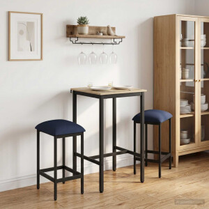 vidaXL Barkruk 2 st Blauw 40 x 32 x 64 cm Bewerkt hout