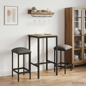vidaXL Barkruk 2 st Lichtgrijs 40 x 32 x 74 cm Bewerkt hout