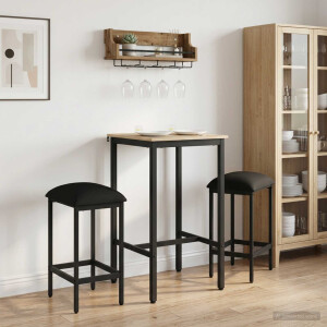 vidaXL Barkruk 2 st Zwart 40 x 32 x 74 cm Bewerkt hout