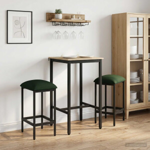 vidaXL Barkruk 2 st Donkergroen 40 x 32 x 74 cm Bewerkt hout