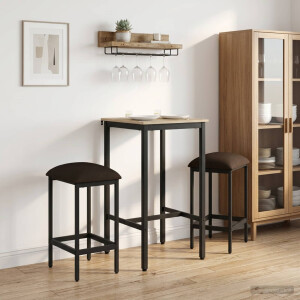 vidaXL Barkruk 2 st Taupe 40 x 32 x 74 cm Bewerkt hout