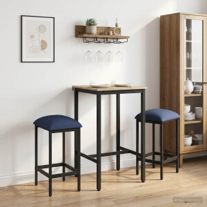 vidaXL Barkruk 2 st Blauw 40 x 32 x 74 cm Bewerkt hout
