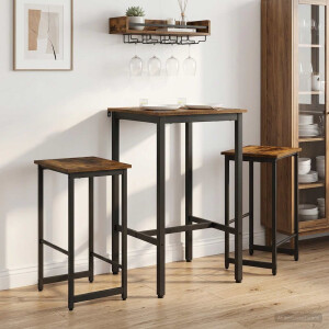 vidaXL Barkruk 2 st Gerookt eiken 40 x 32 x 64 cm Bewerkt hout