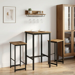 vidaXL Barkruk 2 st Artisanaal eiken 40 x 32 x 64 cm Bewerkt hout