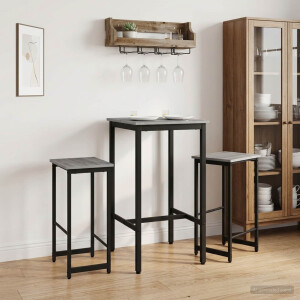 vidaXL Barkruk 2 st Grijs Sonoma 40 x 32 x 74 cm Bewerkt hout