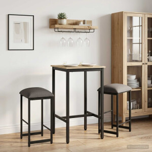 vidaXL Barkruk 2 st Lichtgrijs 40 x 32 x 64 cm Bewerkt hout