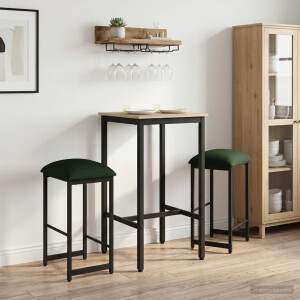 vidaXL Barkruk 2 st Donkergroen 40 x 32 x 64 cm Bewerkt hout