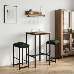 vidaXL Barkruk 2 st Donkergroen 40 x 32 x 74 cm Bewerkt hout