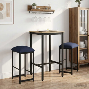 vidaXL Barkruk 2 st Blauw 40 x 32 x 74 cm Bewerkt hout