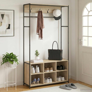 vidaXL Kapstok met schoenenbank Sonoma Eiken 100 x 32 x 180,5 cm