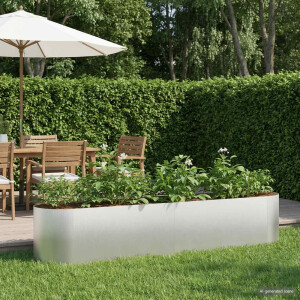vidaXL Verhoogd Tuinbed Roestvrij staal 200 x 40 x 40 cm