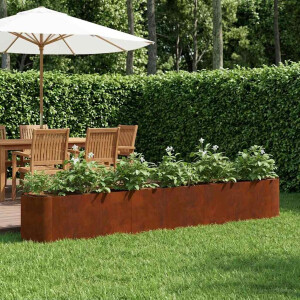 vidaXL Verhoogd Tuinbed weervast staal 280 x 40 x 40 cm