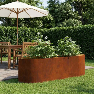 vidaXL Verhoogd Tuinbed weervast staal 140 x 40 x 40 cm Staal