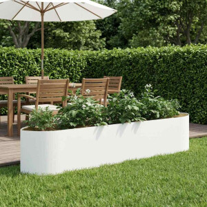 vidaXL Verhoogd Tuinbed Wit 220 x 40 x 40 cm Staal