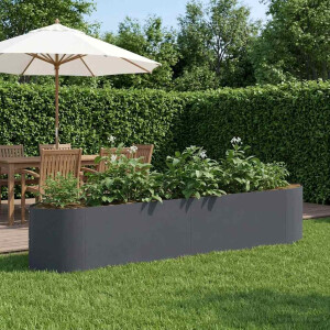 vidaXL Verhoogd Tuinbed Antracietkleurig 220 x 40 x 40 cm Staal