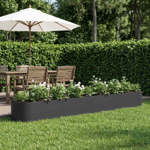 vidaXL Verhoogd Tuinbed Zwart 380 x 40 x 40 cm Staal