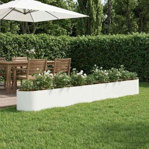 vidaXL Verhoogd Tuinbed Wit 380 x 40 x 40 cm Staal
