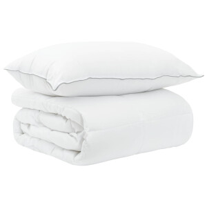 vidaXL Dekbed en Hoofdkussen Set 2 st 135 x 200 cm Zomer 1800 g/pc Wit