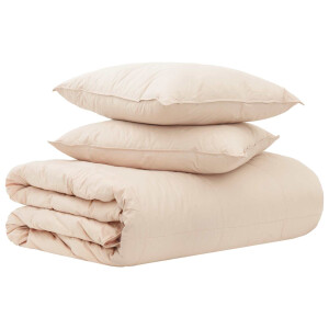 vidaXL Dekbedset 2 st 135 x 220 cm Kapok en Polyester Beige
