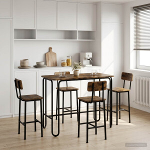 vidaXL Eettafel 100 x 50 x 75 cm Bewerkt hout Gerookt eiken