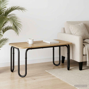 vidaXL Salontafel Artisanaal eiken 79,5 x 40 x 36 cm Bewerkt hout