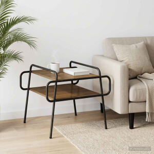 vidaXL Salontafel Artisanaal eiken 50 x 50 x 51 cm Bewerkt hout