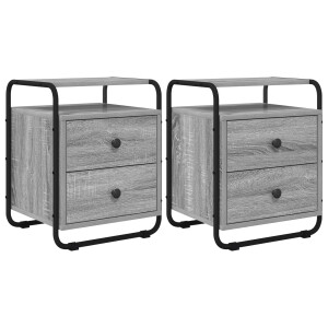 vidaXL Nachtkastje 2 st Grijs Sonoma 40 x 36,5 x 50 cm Bewerkt hout