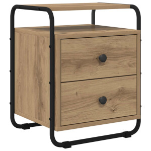 vidaXL Nachtkastje Artisanaal eiken 40 x 36,5 x 50 cm Bewerkt hout