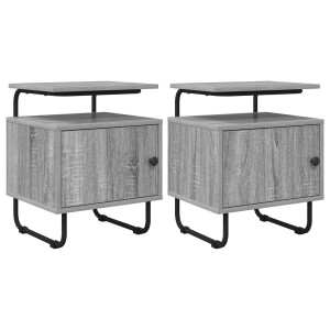 vidaXL Nachtkastje 2 st Grijs Sonoma 40 x 36,5 x 50 cm Bewerkt hout