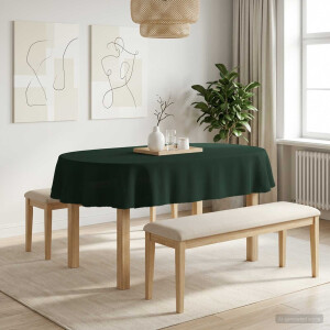 vidaXL Tafelkleed Ovaal Donkergroen 130 x 180 cm Polyester