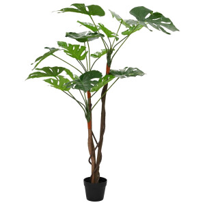 vidaXL Kunstmatige Monstera Plant Groen 70 x 16 x 130 cm Stof en Hout