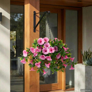 vidaXL Kunstbloemen Roze 55 x 50 x 57 cm PE en staal
