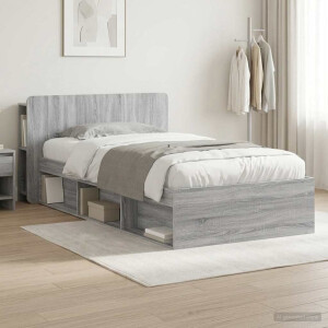 vidaXL Bedframe met opslag Grijs Sonoma 75 x 190 cm Bewerkt hout