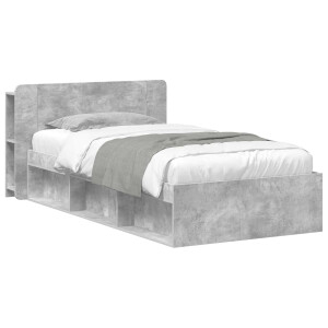 vidaXL Bedframe met opslag Betongrijs 80 x 200 cm Bewerkt hout