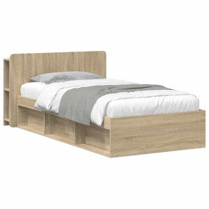 vidaXL Bedframe met opslag Sonoma Eiken 80 x 200 cm Bewerkt hout