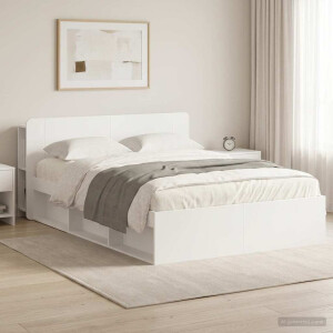 vidaXL Bedframe met opslag Wit 140 x 200 cm Bewerkt hout
