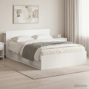 vidaXL Bedframe met opslag Wit 150 x 200 cm Bewerkt hout