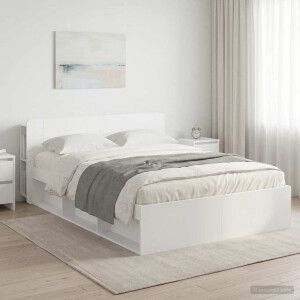 vidaXL Bedframe met opslag Wit 160 x 200 cm Bewerkt hout