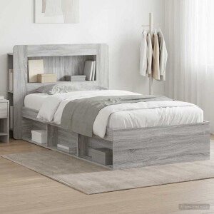 vidaXL Bedframe met opslag Grijs Sonoma 75 x 190 cm Bewerkt hout