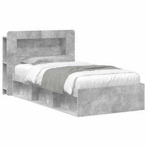 vidaXL Bedframe met opslag Betongrijs 80 x 200 cm Bewerkt hout
