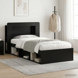 vidaXL Bedframe met opslag Zwart 100 x 200 cm Bewerkt hout