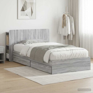 vidaXL Bedframe met opslag Grijs Sonoma 100 x 200 cm Bewerkt hout