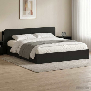 vidaXL Bedframe met opslag met lade Zwart 200 x 200 cm Bewerkt hout