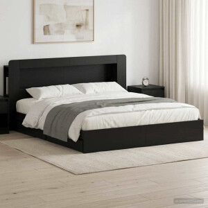 vidaXL Bedframe met opslag met lade Zwart 200 x 200 cm Bewerkt hout